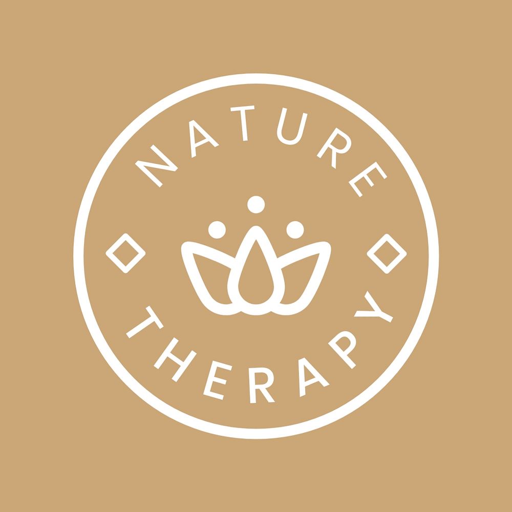 Nature therapy logo template, flower illustration, editable design