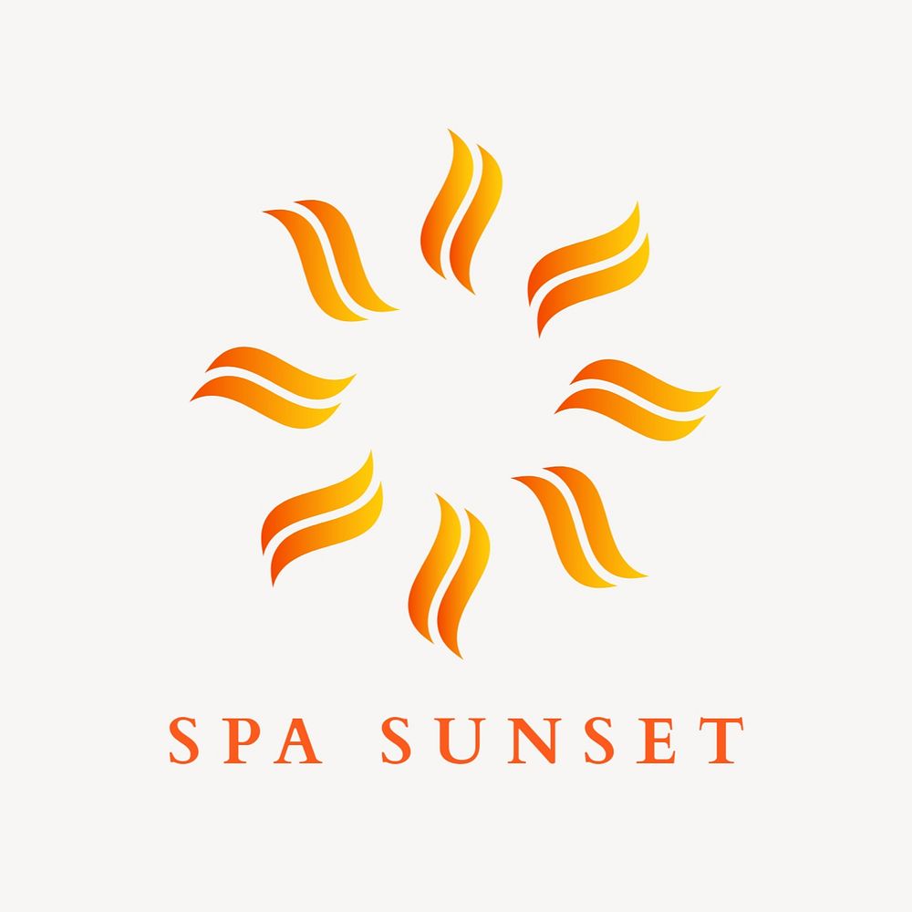 Spa center logo template, gradient editable design