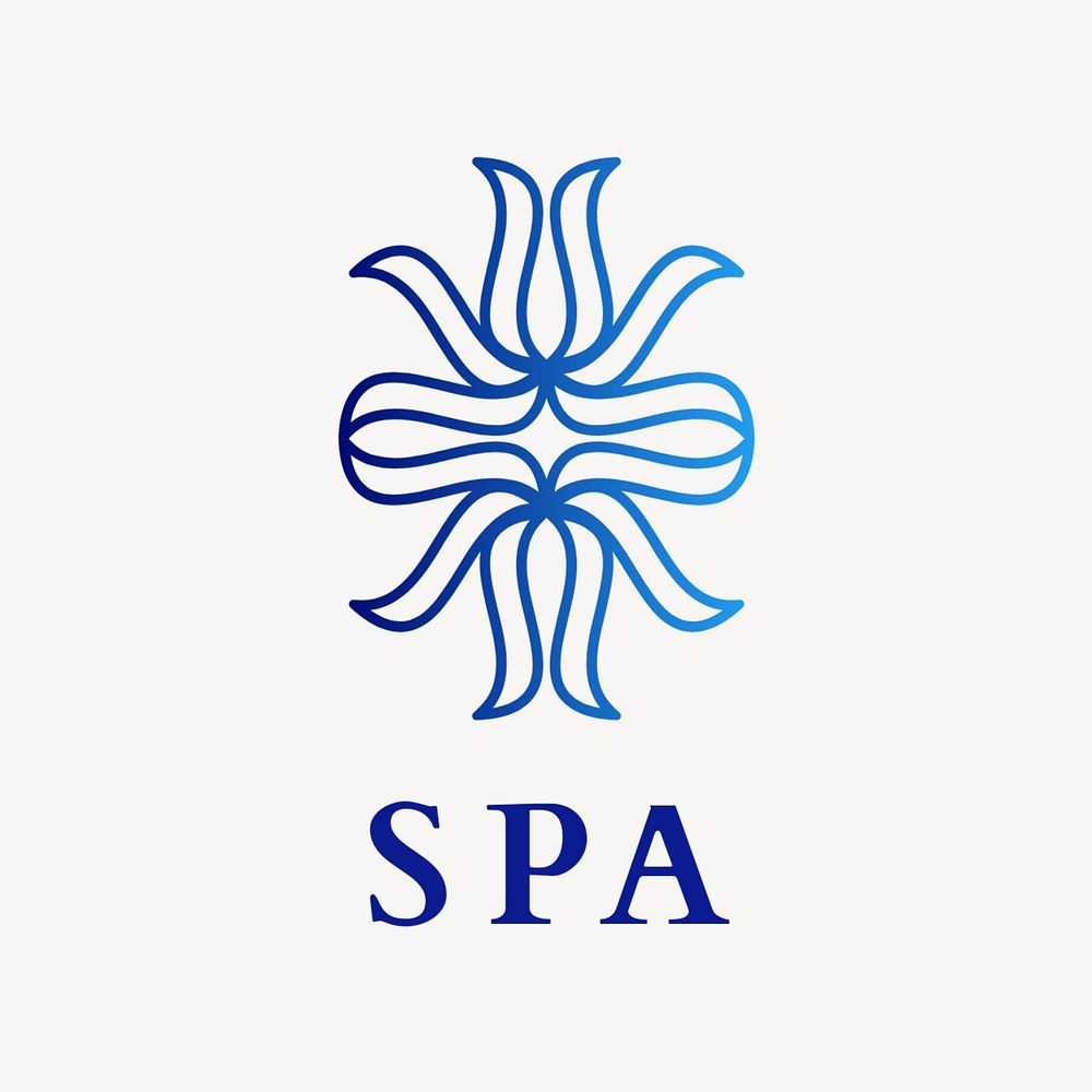 Spa center logo template, gradient editable design