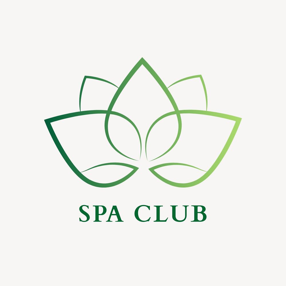 Spa center logo template, gradient editable design