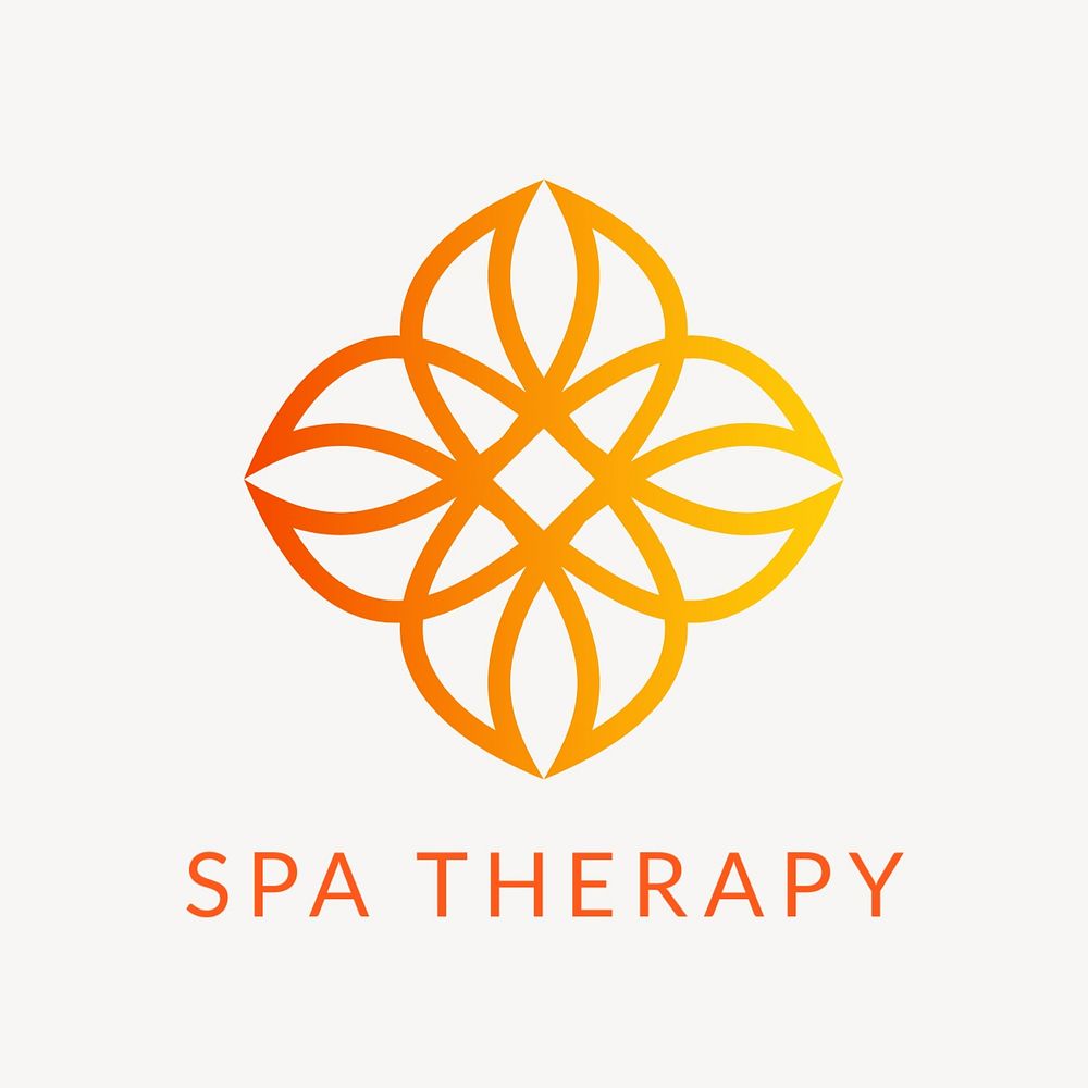 Spa center logo template, gradient editable design