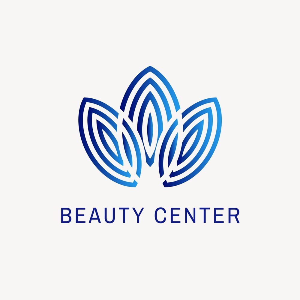 Beauty center logo template, gradient editable design