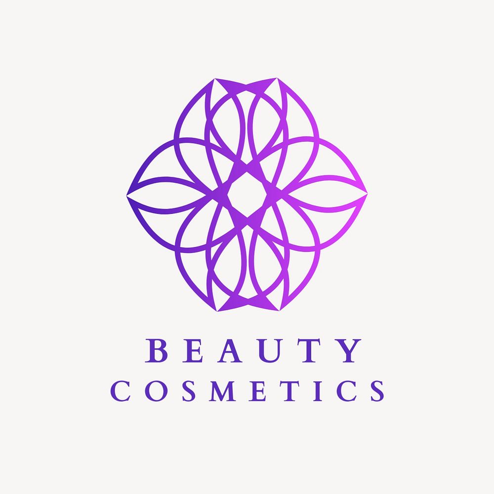 Beauty center logo template, gradient editable design