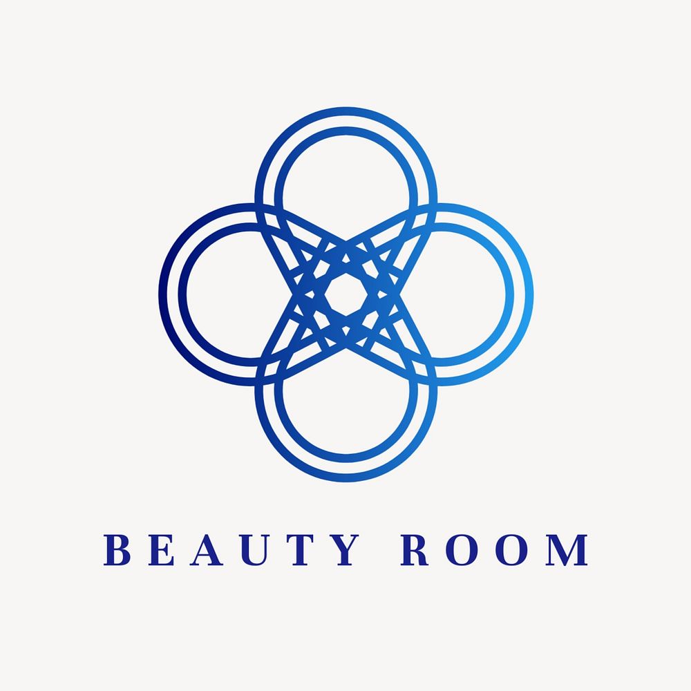 Beauty center logo template, gradient editable design