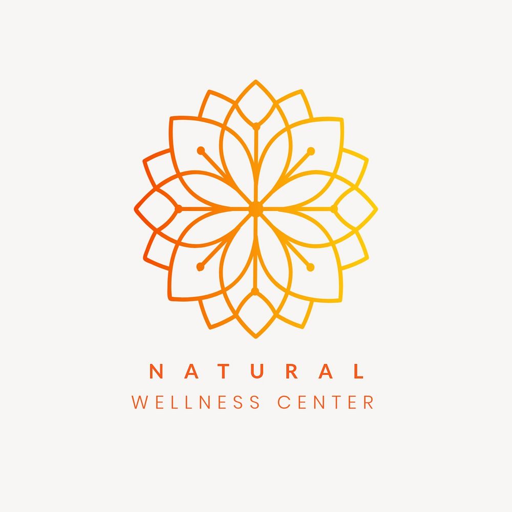 Wellness center logo template, gradient editable design