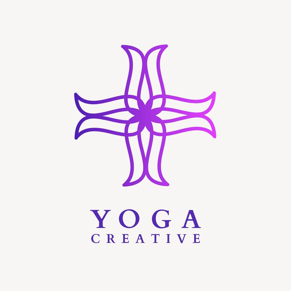 Yoga studio logo template, gradient editable design