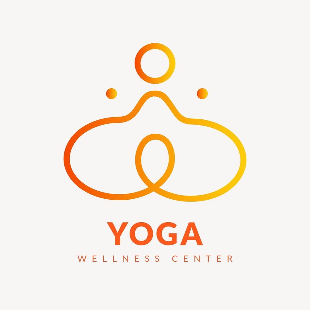 Yoga studio logo template, gradient editable design