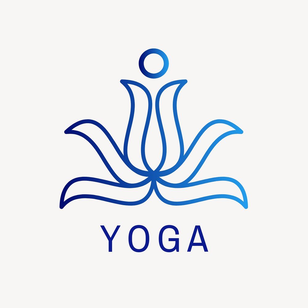 Yoga studio logo template, gradient editable design