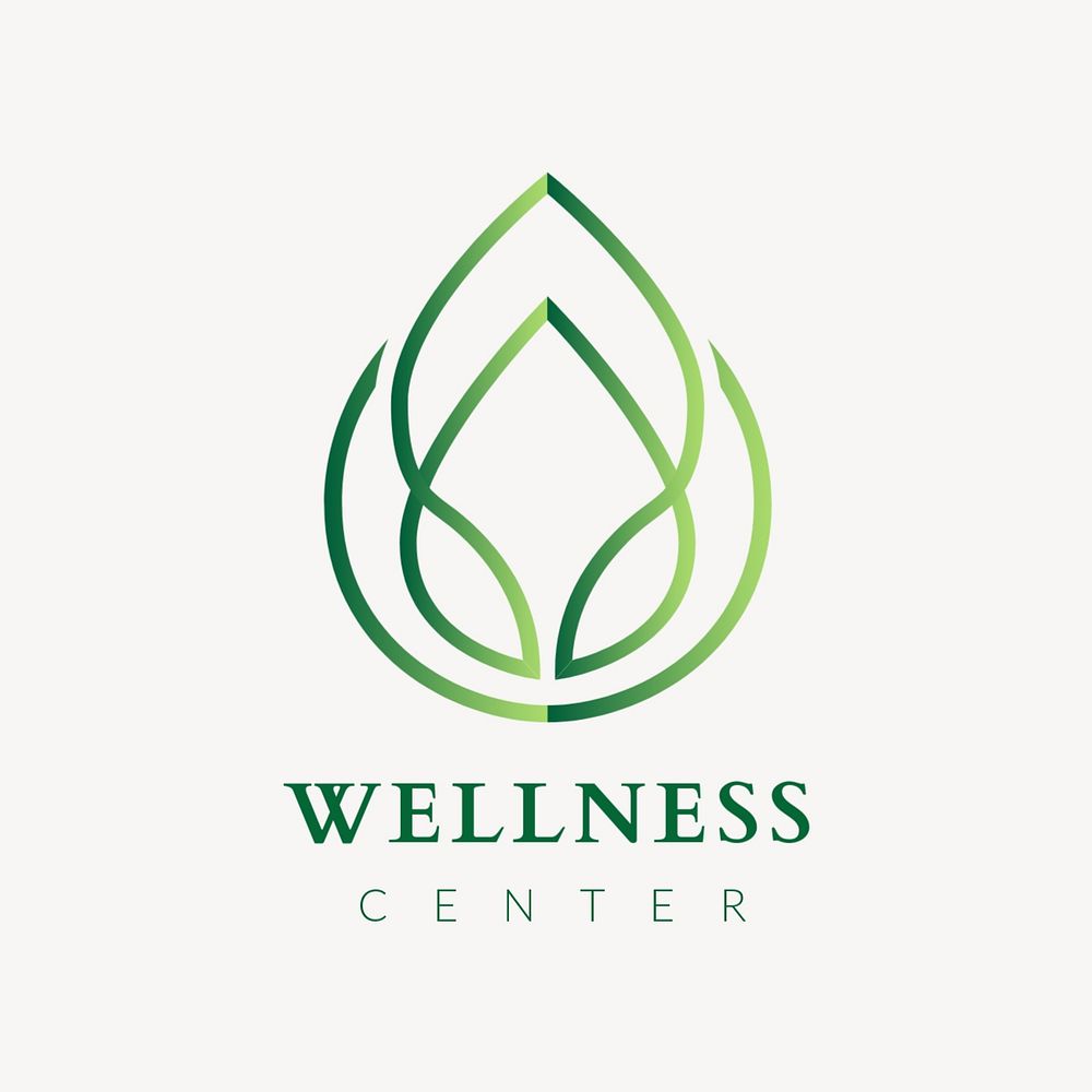 Wellness center logo template, gradient editable design