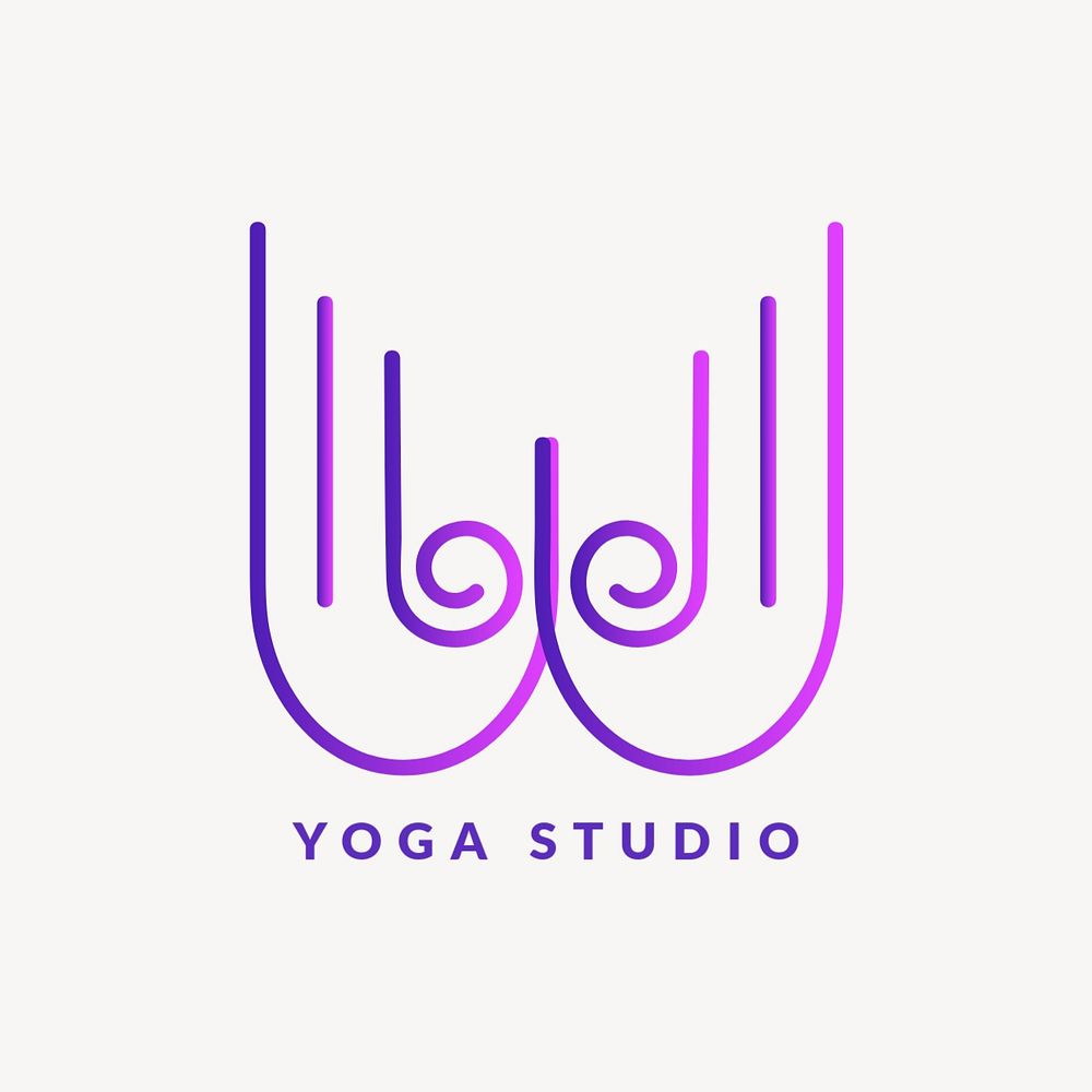 Yoga studio logo template, gradient editable design