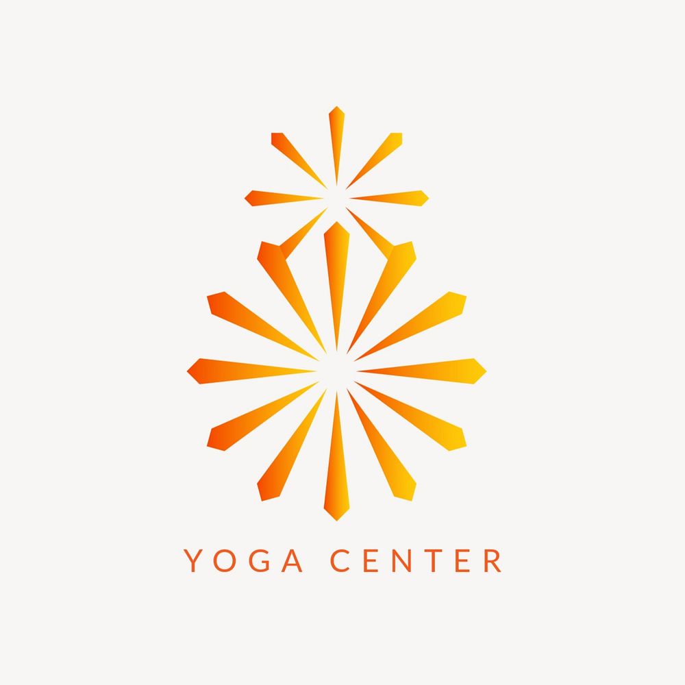 Yoga studio logo template, gradient editable design