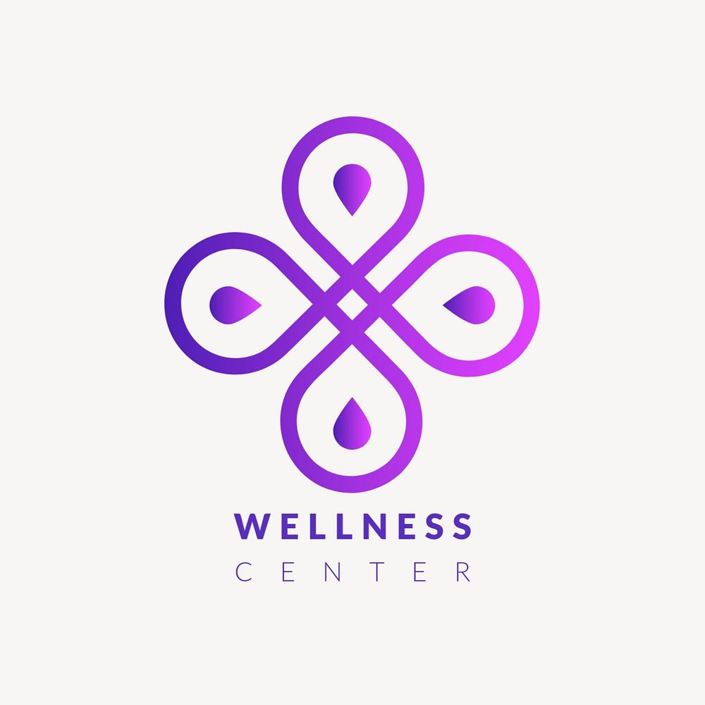 Wellness center logo template, gradient editable design