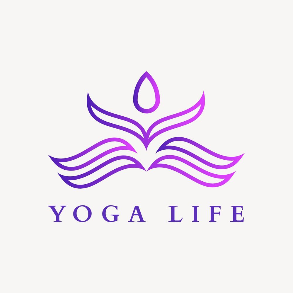 Yoga studio logo template, gradient editable design