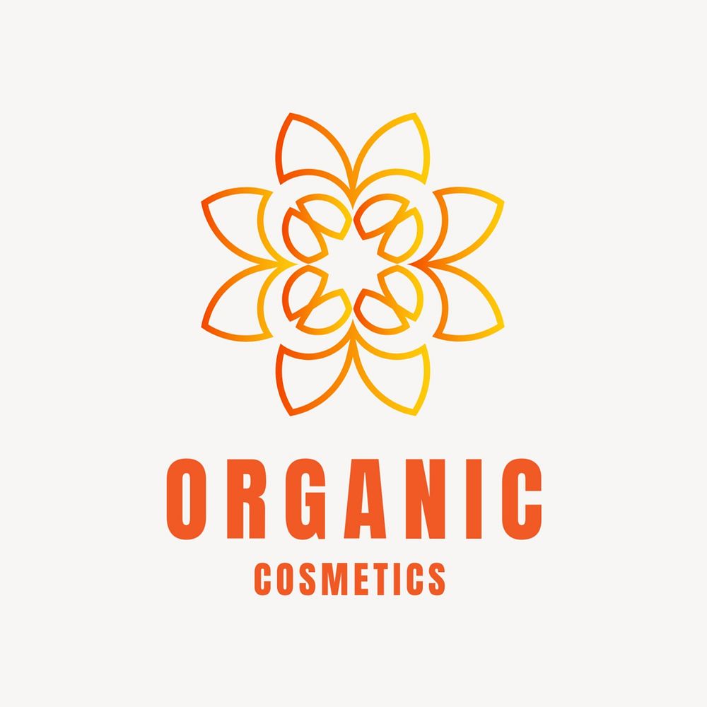 Cosmetic shop logo template, gradient editable design