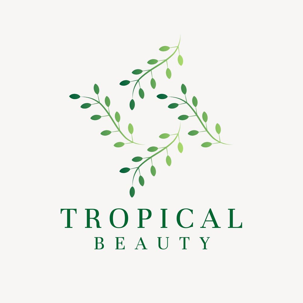 Cosmetic shop logo template, gradient editable design