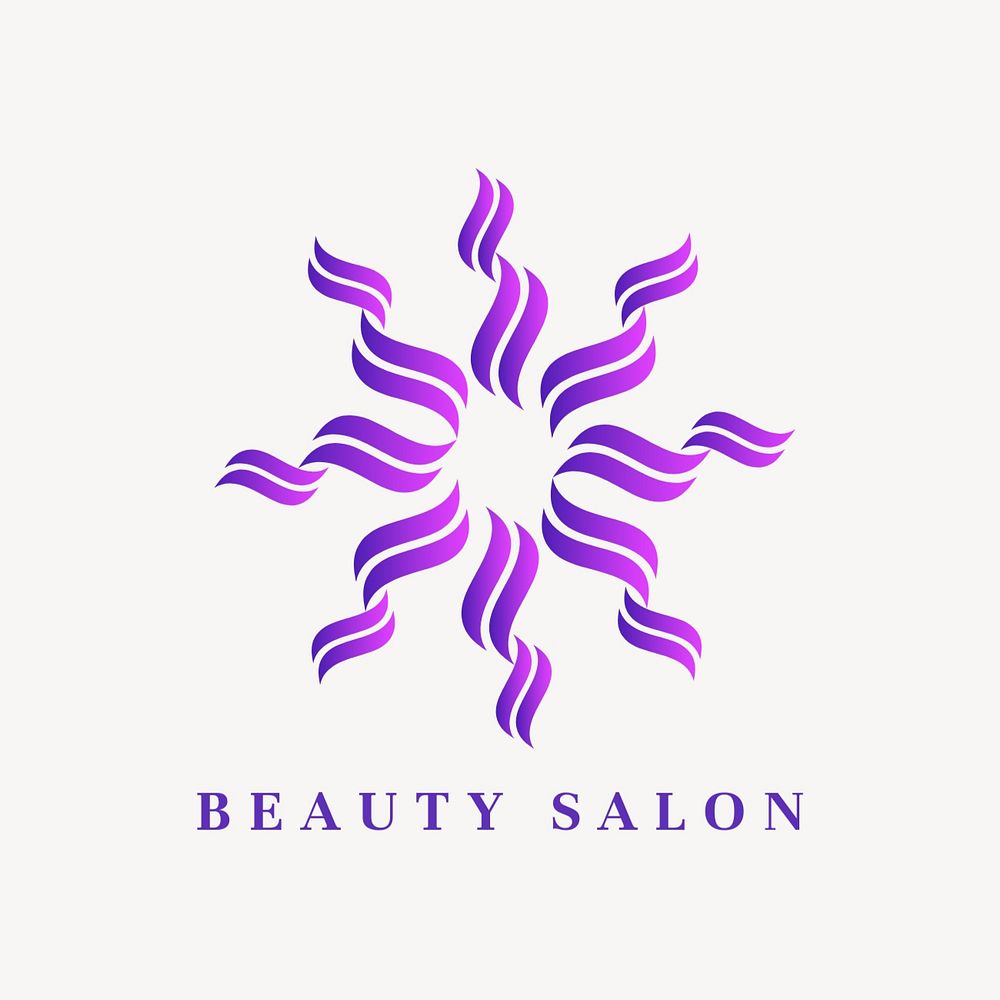 Beauty salon logo template, gradient editable design