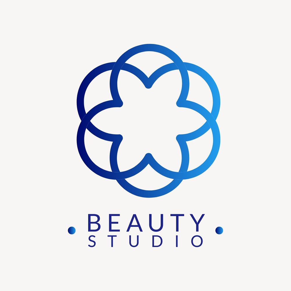 Beauty salon logo template, gradient editable design