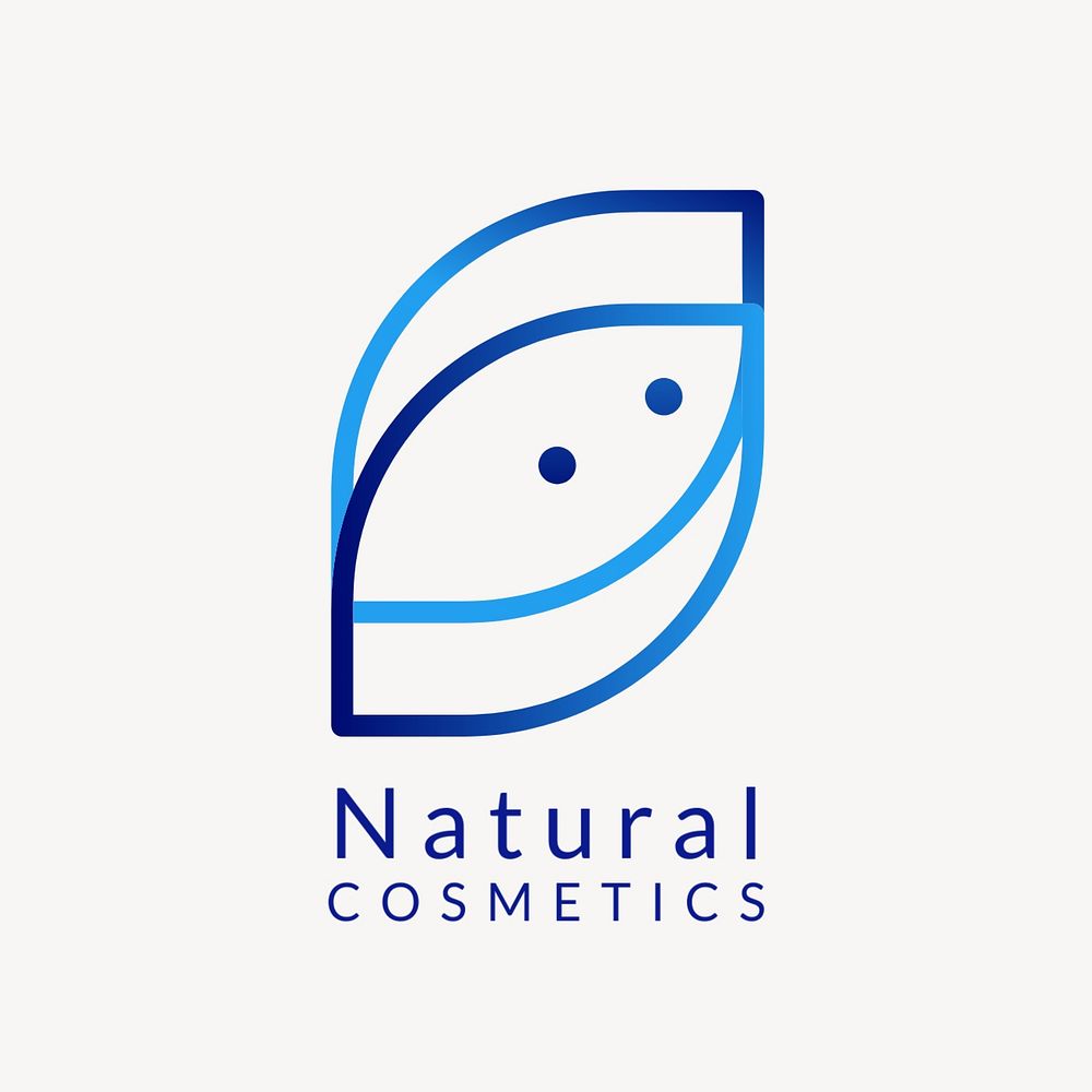 Cosmetic shop logo template, gradient editable design