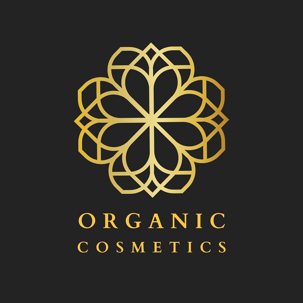 Beauty cosmetic spa logo template, gold luxury design, editable text