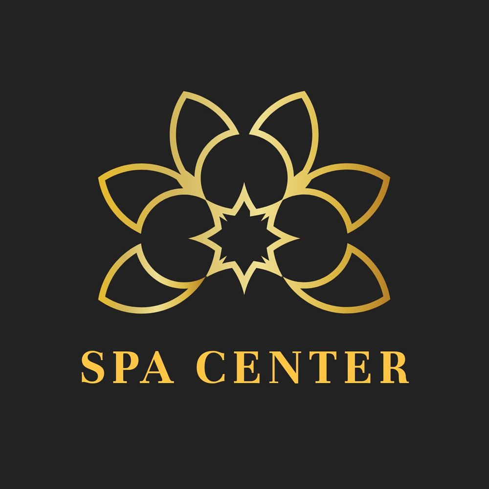 Classy wellness spa logo template, lotus flower, editable text