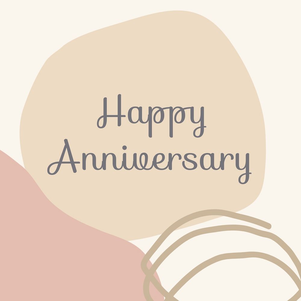 Happy anniversary Facebook post template, editable pastel design