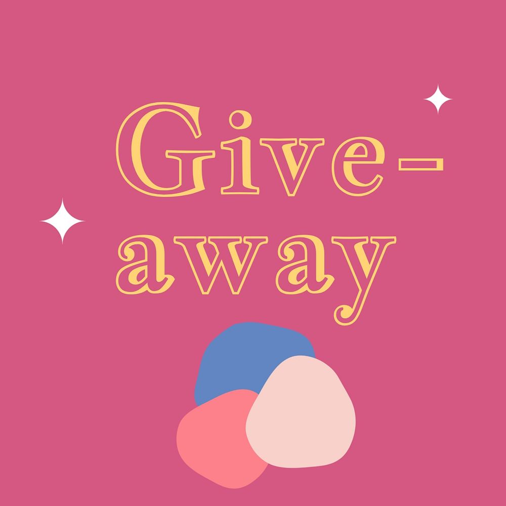 Giveaway social media post template, editable text on cute design