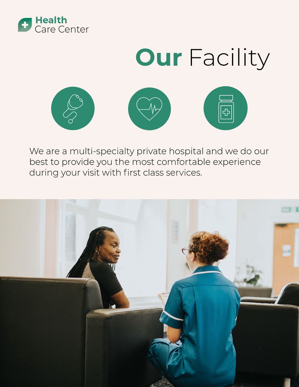 Medical facility flyer template, healthcare business