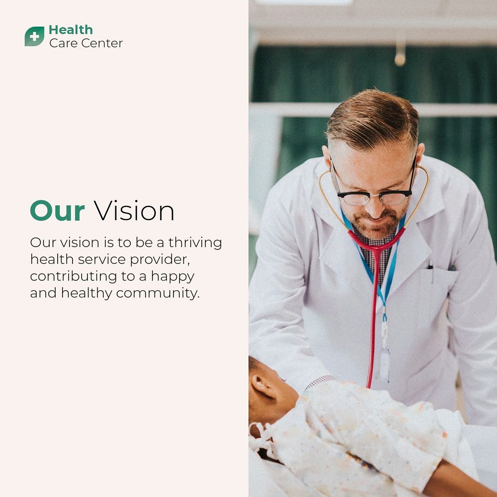 Company vision Instagram post template, medical design