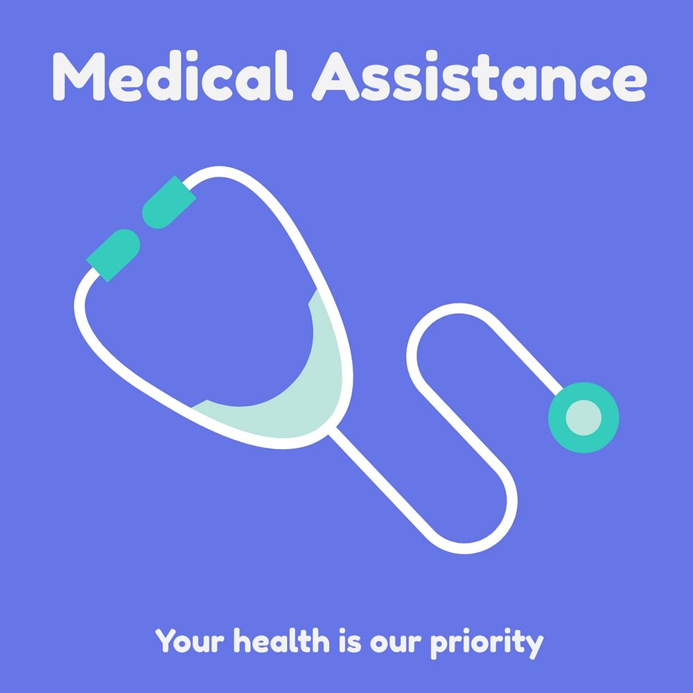 Medical assistance Instagram post template, healthcare service