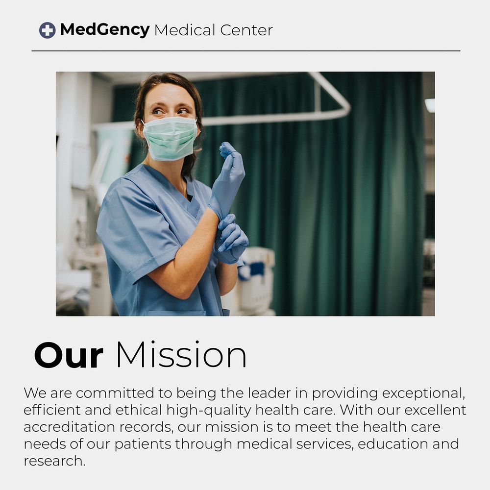 Mission statement Instagram post template, medical