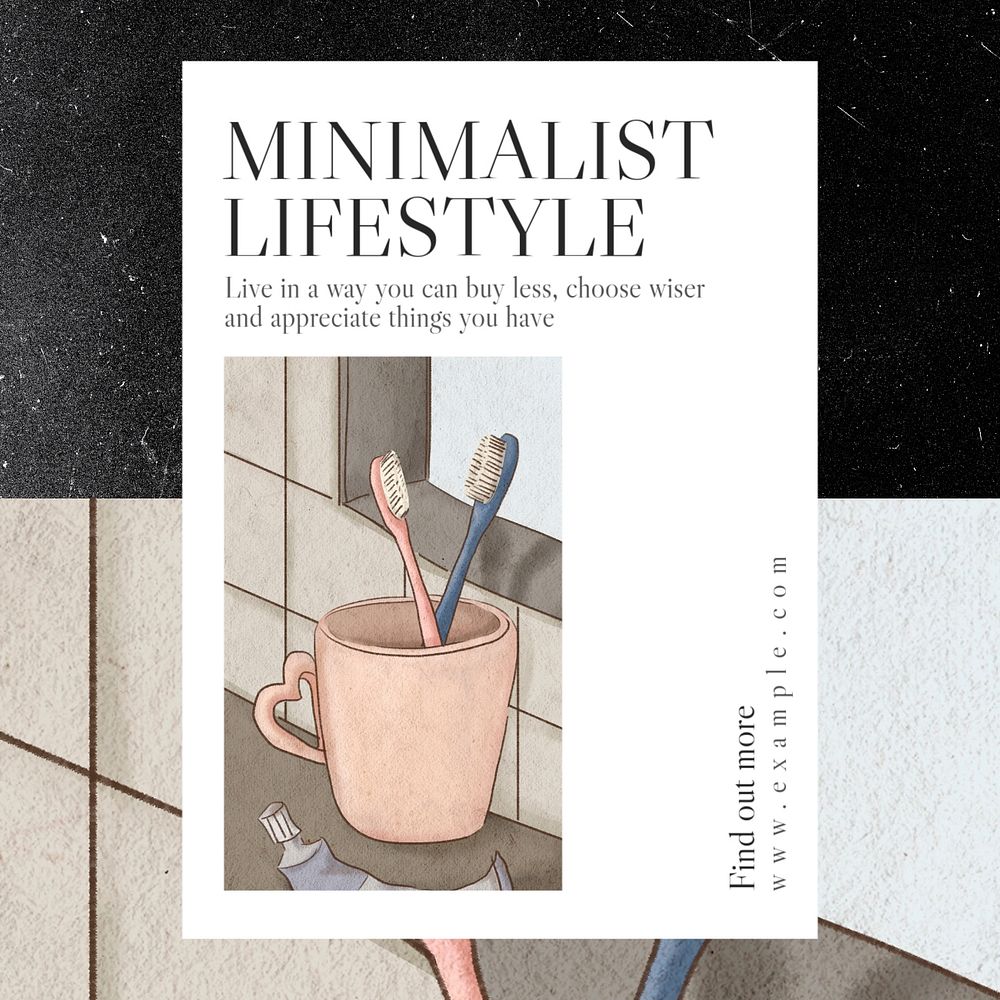 Minimalist lifestyle Facebook post template, editable design