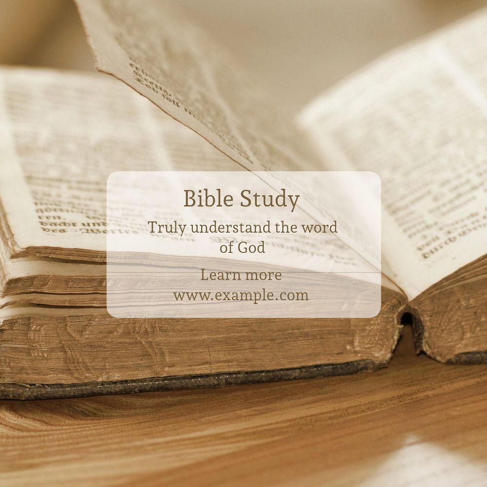 Bible study Instagram post template, editable text