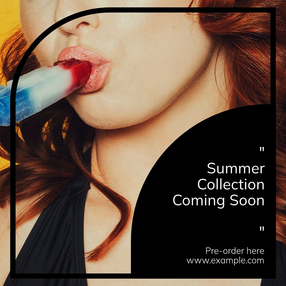 Summer collection Instagram post template, editable text