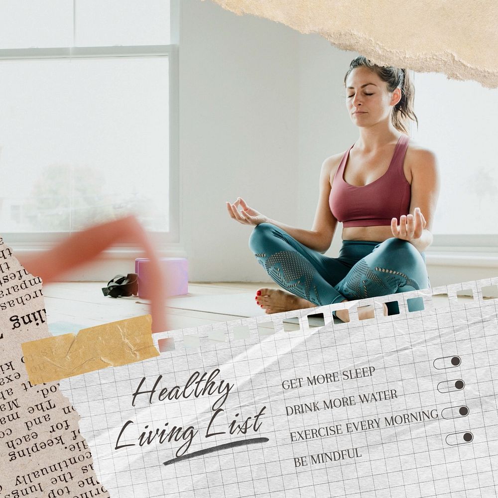 Healthy living list post template, editable social media design