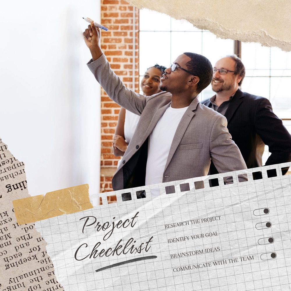 Project checklist template, editable checklist design