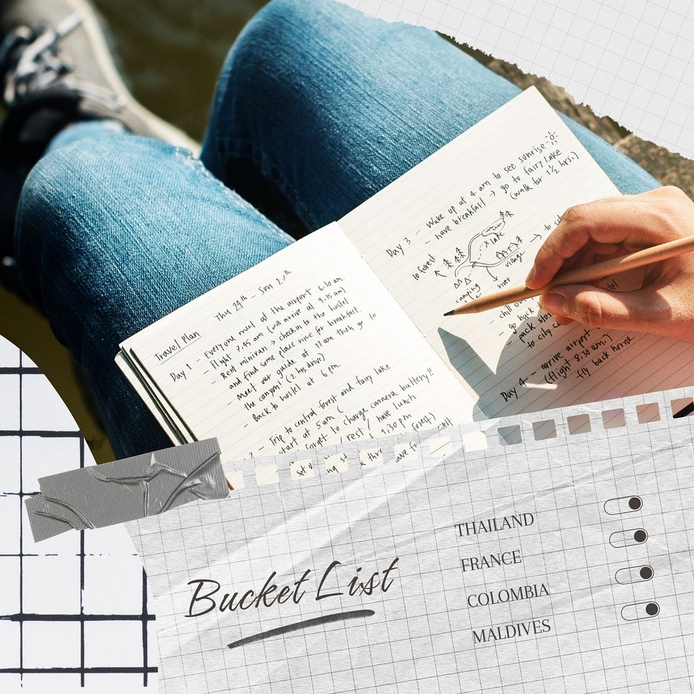 Bucket list post template, editable social media design