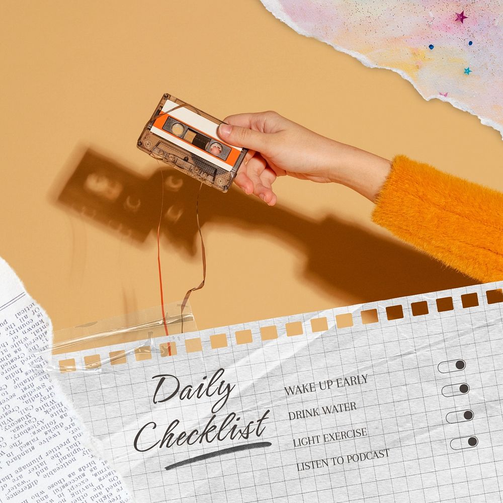 Daily checklist list post template, editable social media design