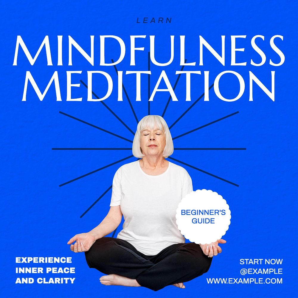 Mindfulness meditation Instagram post template