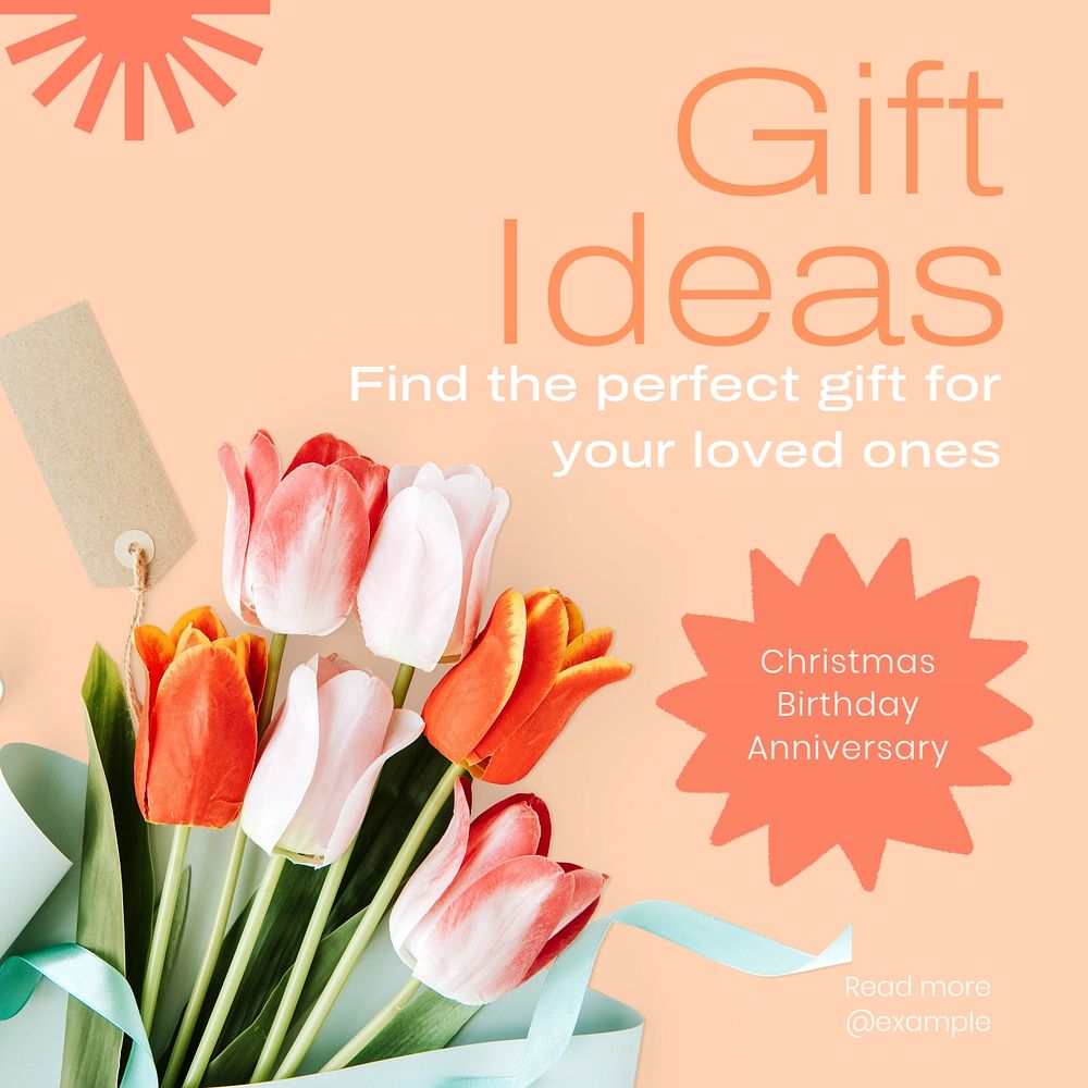 Gift ideas Instagram post template, editable text