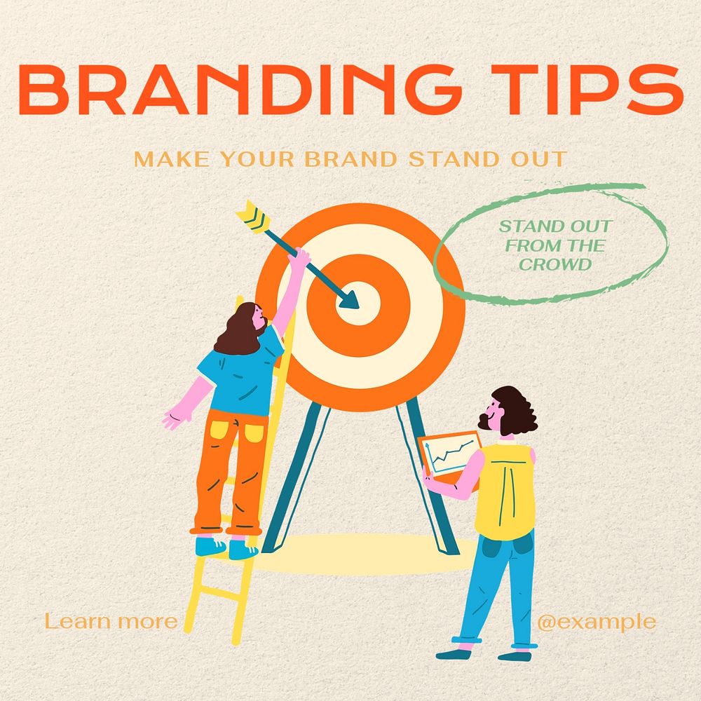 Branding tips Instagram post template, editable text 