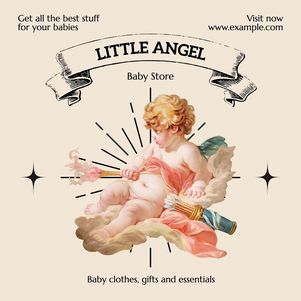 Little angel Facebook post template