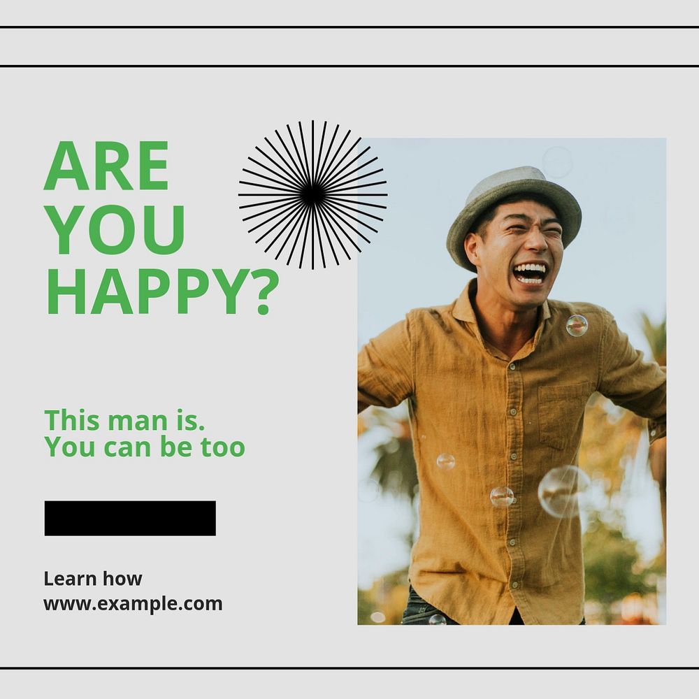 Are you happy Instagram post template, editable social media design