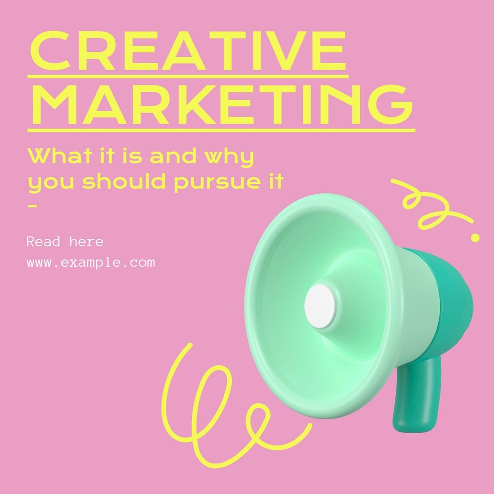 Creative marketing Instagram post template, editable text