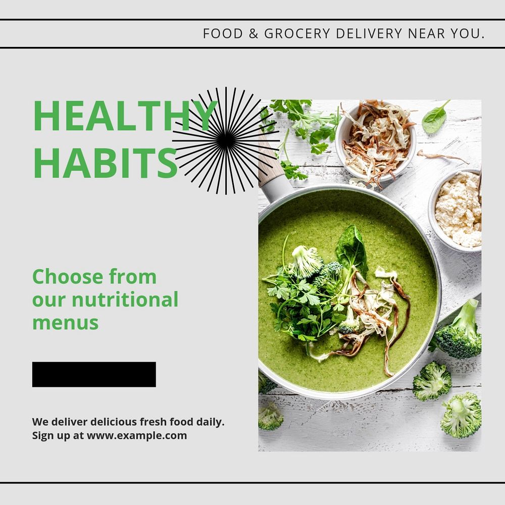 Healthy habits Instagram post template, editable social media design