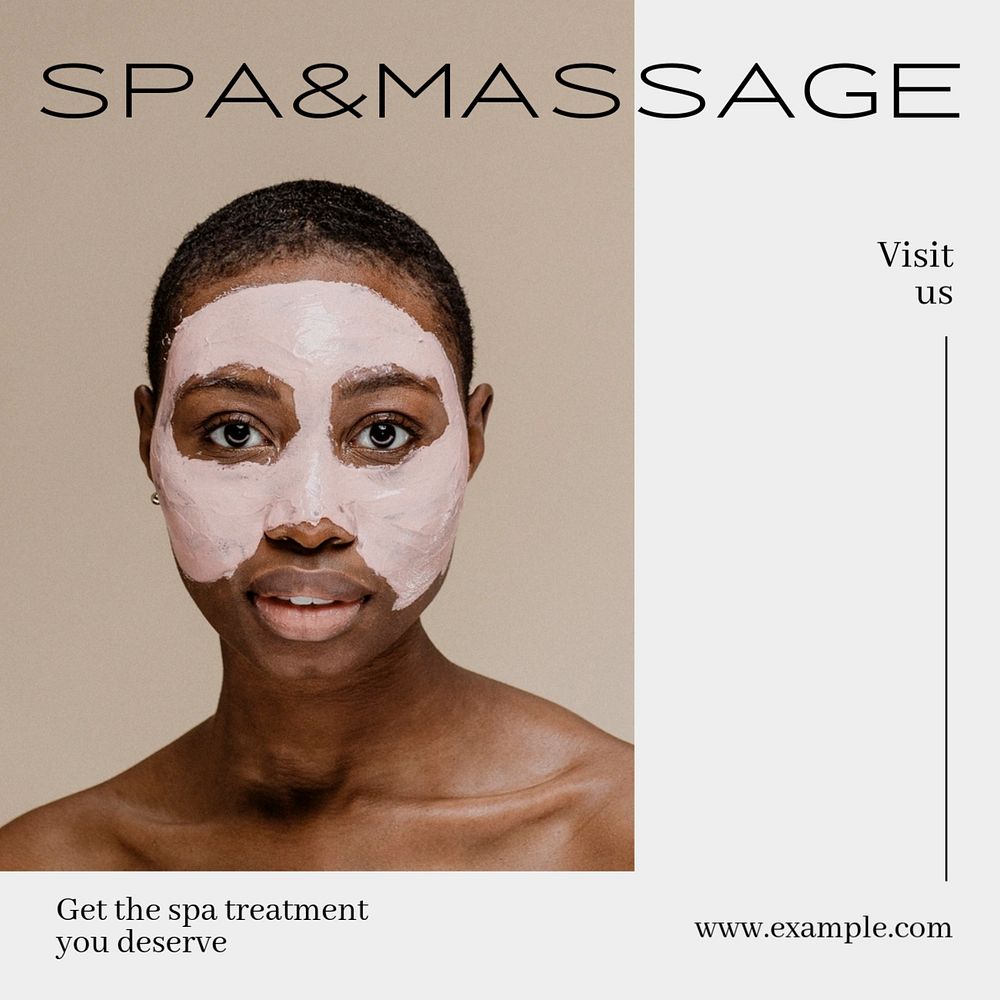 Massage & spa Instagram post template, editable design