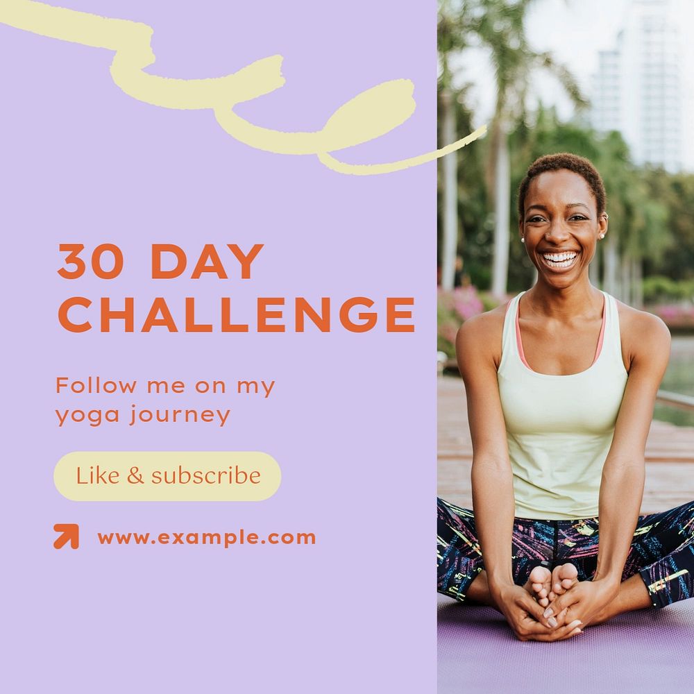 30 day challenge Instagram post template, editable text