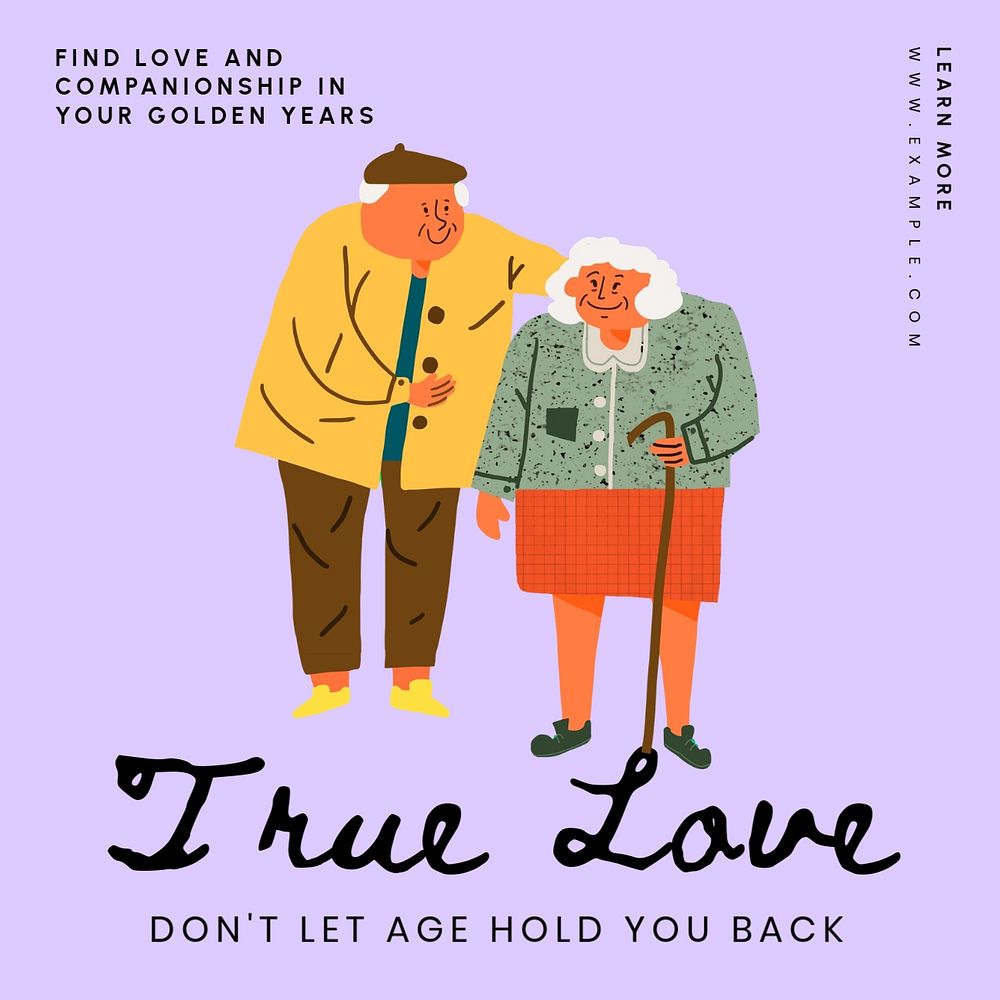 True love Instagram post template, editable text