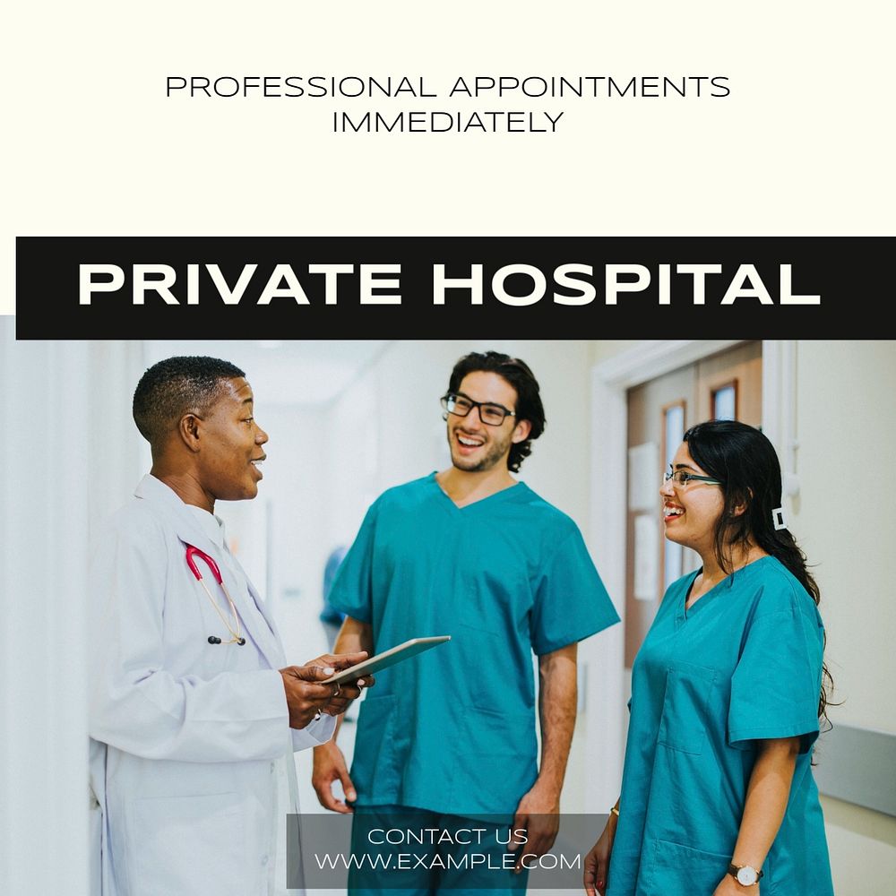 Private hospital Instagram post template, editable social media design