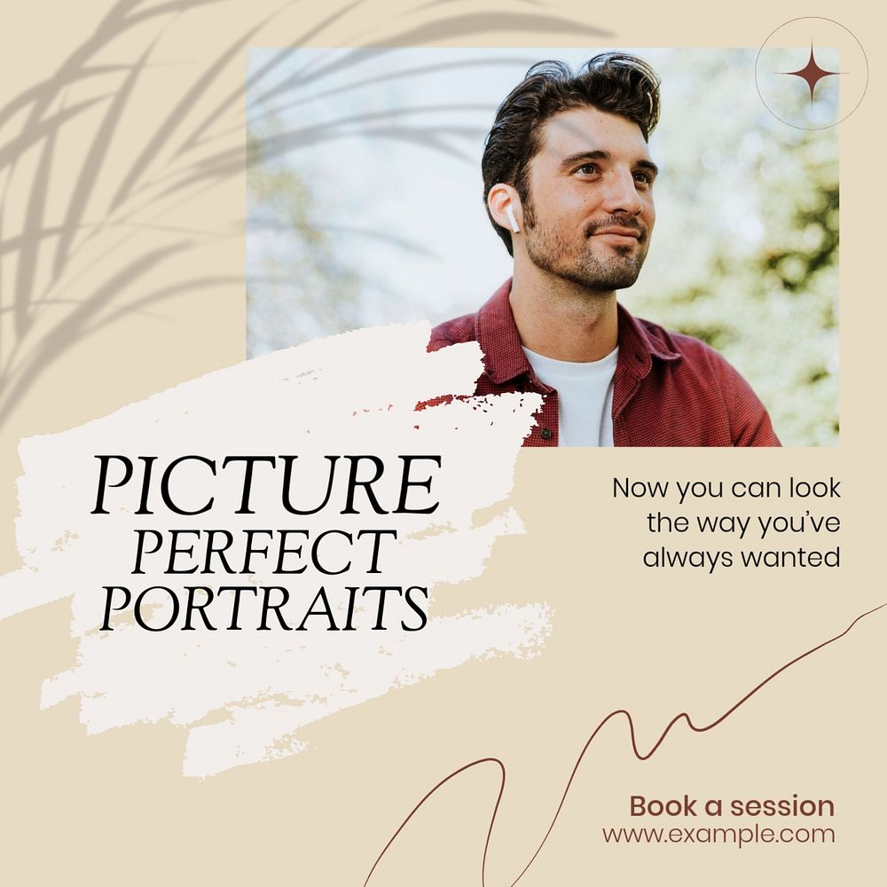 Picture perfect portraits Instagram post template, editable social media design