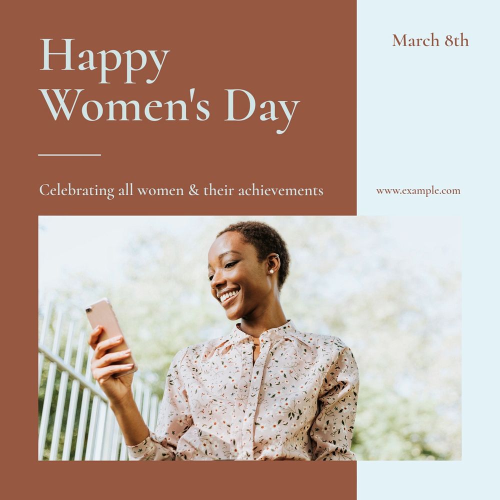 Women's day Instagram post template, editable social media design